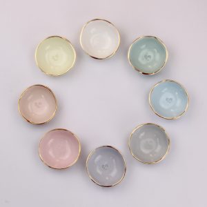 Custom Luxe Small Dish with Gold Rim