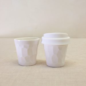 Textured Cup Espresso Carved Stone