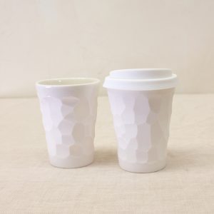 Textured Cup 8oz Carved Stone