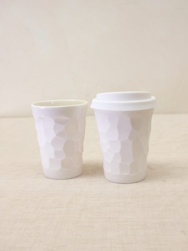 Textured Cup 8oz Carved Stone