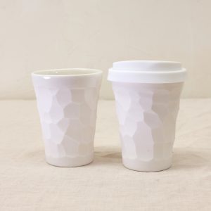 Textured Cup 12oz Carved Stone