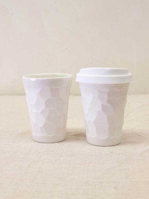 Textured Cup 12oz Carved Stone